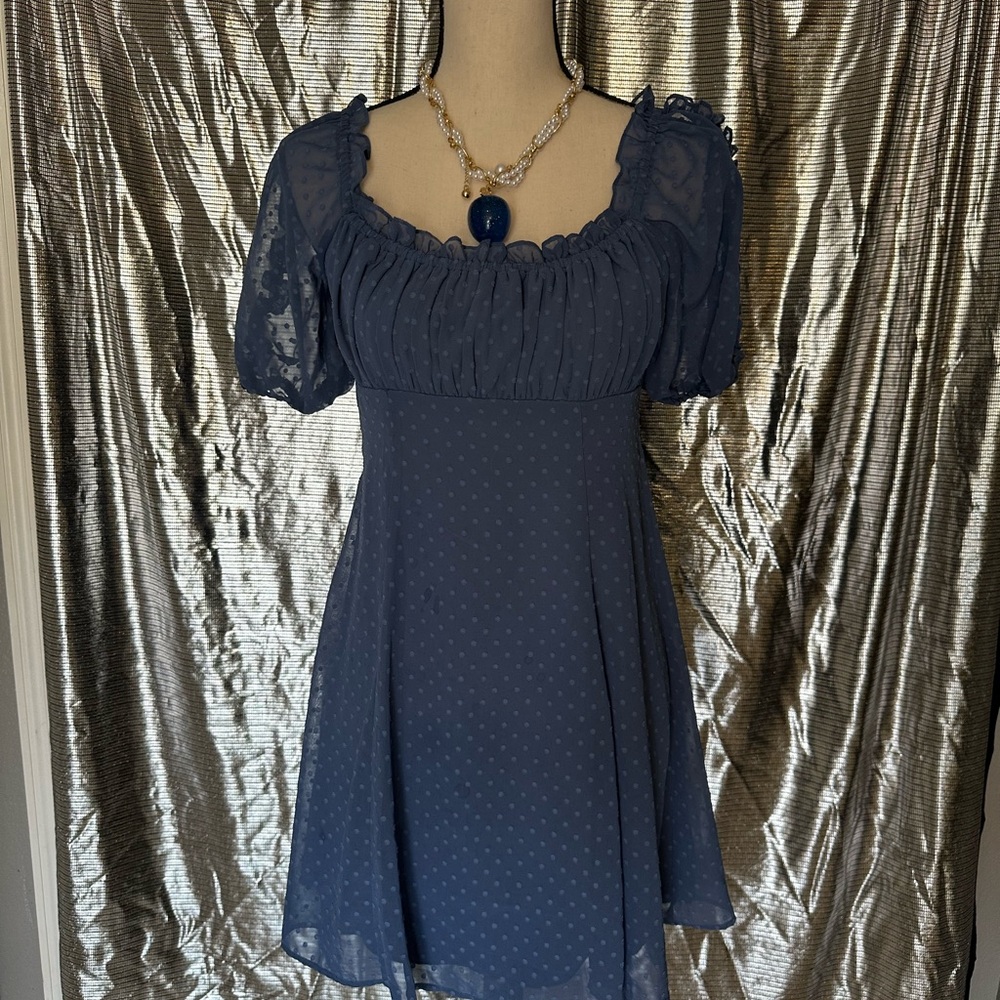 Elegant Blue Women's Dress